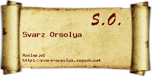 Svarz Orsolya névjegykártya